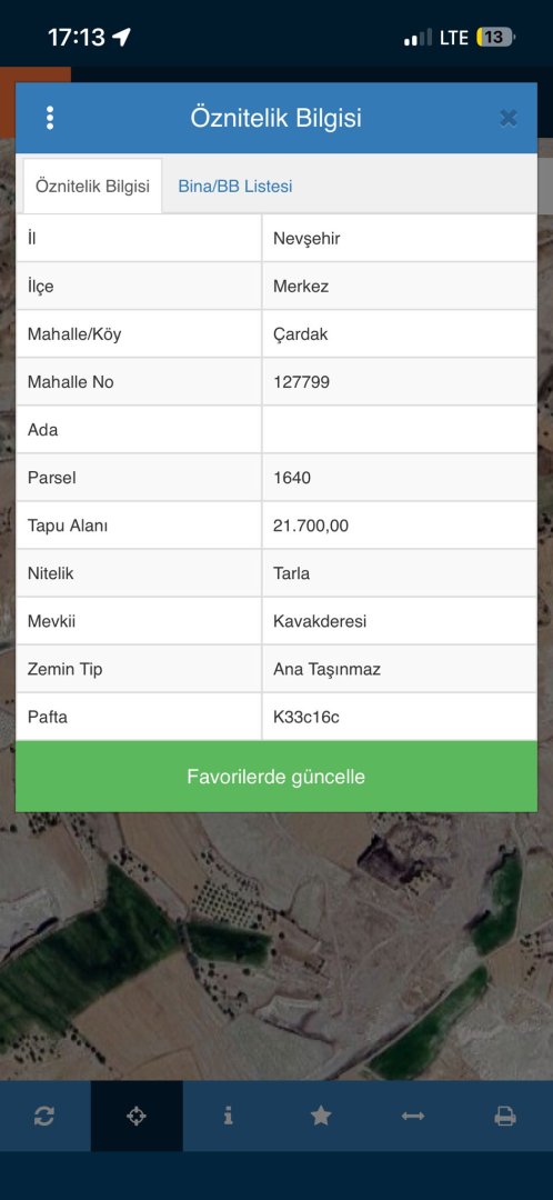 ÇARDAKDA SATILIK TARLA.